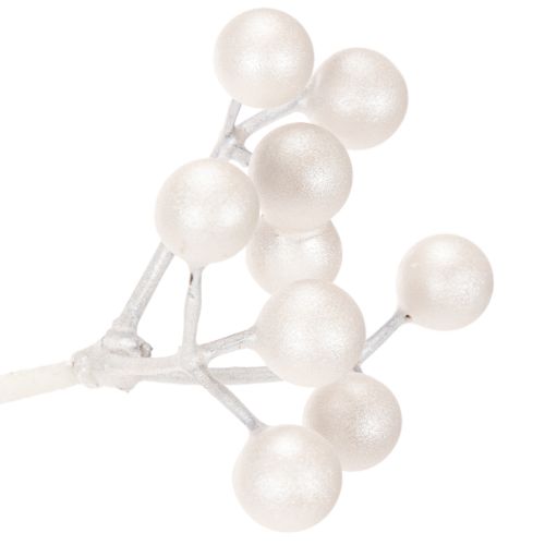 Rama artificial de bayas blancas, material decorativo/manualidades, 52 cm. | Floristik24.es