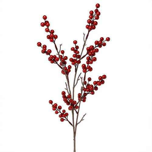Artículo Rama de bayas artificiales en rojo, rama decorativa 68 cm