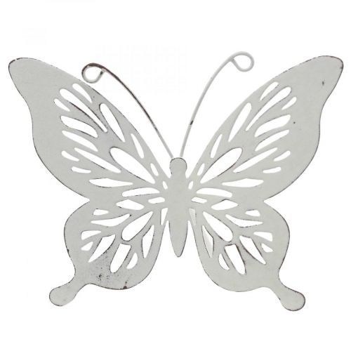 Floristik24 Estaca cama metal mariposa blanca 43x10,5x8cm 3uds