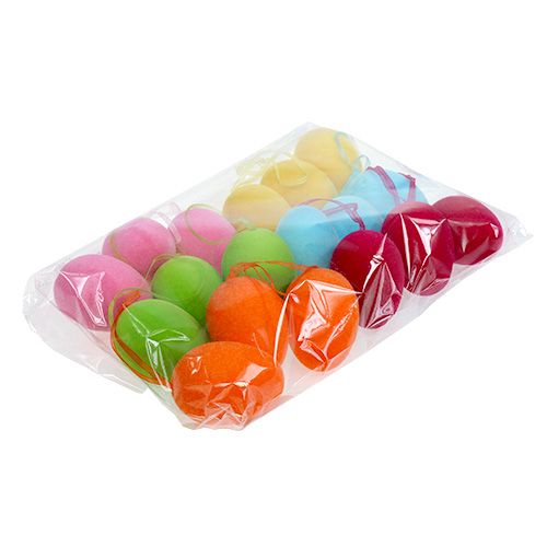 Floristik24 Huevos decorativos flocados 7cm 18uds