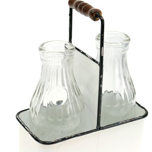Floristik24 Jarrones decorativos para botellas en soporte de metal Al.25cm