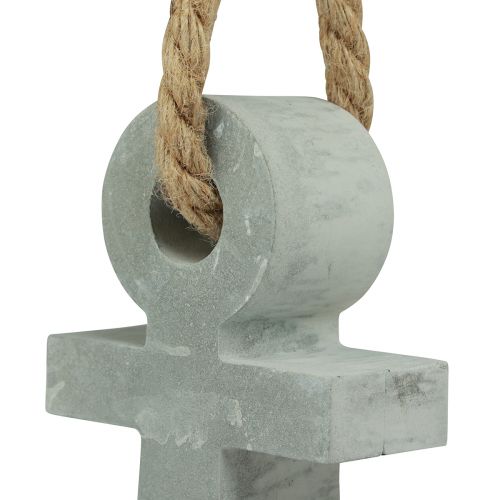 Floristik24 Decoración de ancla de hormigón decoración de mesa marítima gris 18cmx4,5cmx22cm