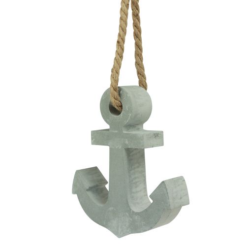 Floristik24 Decoración de ancla de hormigón decoración de mesa marítima gris 18cmx4,5cmx22cm