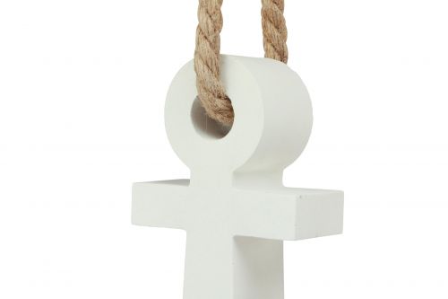 Floristik24 Ancla decorativa de hormigón blanco natural marítimo 18cmx4,5cmx22cm