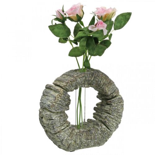 Floristik24 Jarrón de hormigón con anillo de probeta Ø16cm