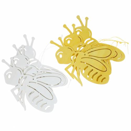 Floristik24 Figura de madera abeja, decoración primaveral, abeja para colgar, insecto decorativo 6pcs