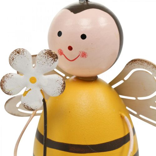 Floristik24 Deco abeja como asiento de borde decoración de verano metal H13cm