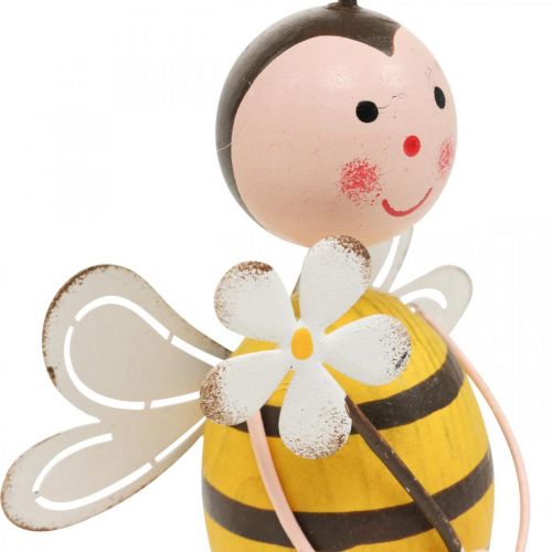Floristik24 Abeja decorativa con flor figura decorativa decoración de verano H21cm 2 piezas