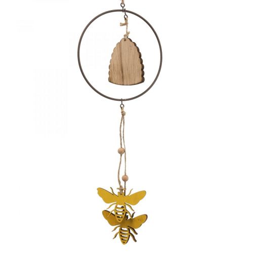 Artículo Abeja deco anillo metal madera ventana decoración Ø12cm 44cm 4pcs