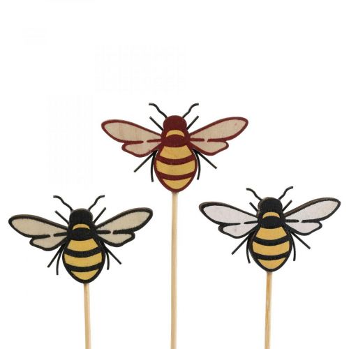 Tapón de abeja tapón de flor de madera color natural 34cm 12pcs