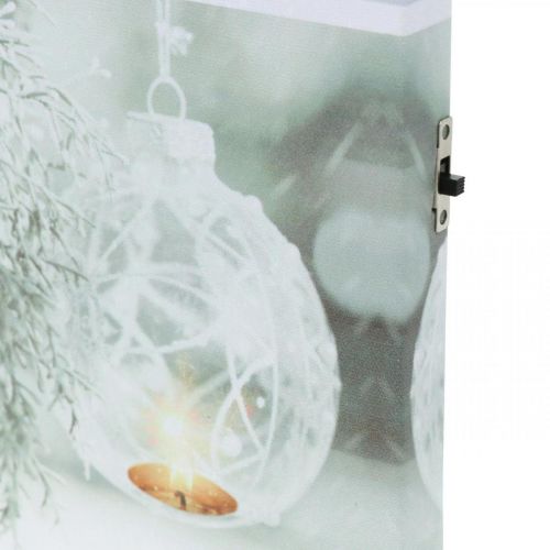 Floristik24 Fotomural LED Navidad rústico blanco 38 × 38cm Para batería
