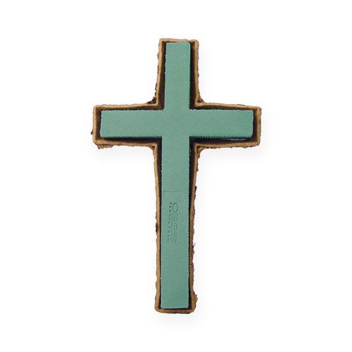 Artículo Cruz floral de espuma pequeña verde 42cm 4 piezas floristería de luto