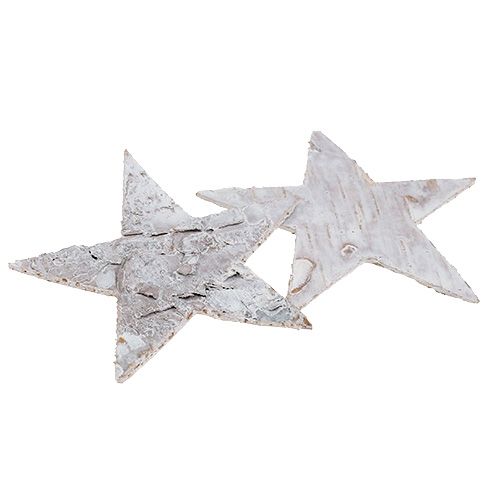 Artículo Estrella de abedul blanqueada 6,5cm 36uds