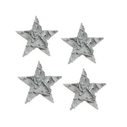 Floristik24 Scatter decoración abedul estrella blanqueada Ø4cm 80p