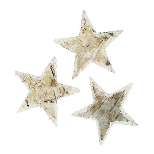 Abedul estrellas naturaleza nevada 6.5cm 30p