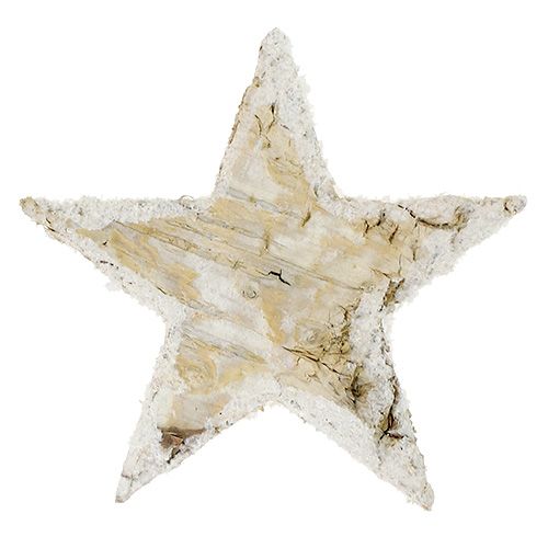 Artículo Estrellas de abedul natural nevadas 6,5cm 30uds