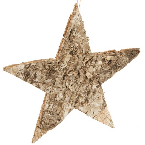Floristik24 Estrellas de abedul para colgar estrellas decorativas corteza de abedul 20cm 4 piezas