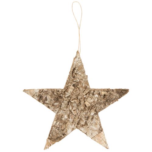 Artículo Estrellas de abedul para colgar estrellas decorativas corteza de abedul 20cm 4 piezas