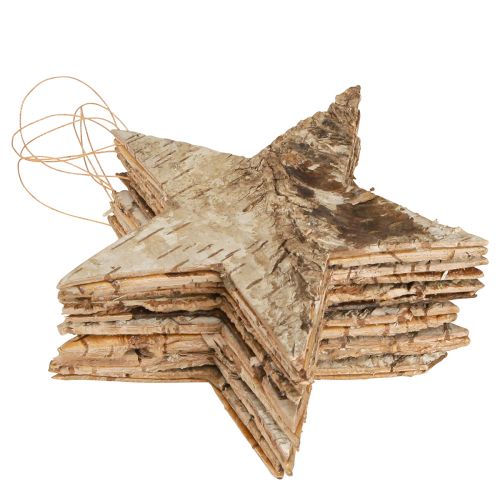 Artículo Estrellas de abedul para estrellas colgantes corteza de abedul natural 15cm 6 piezas