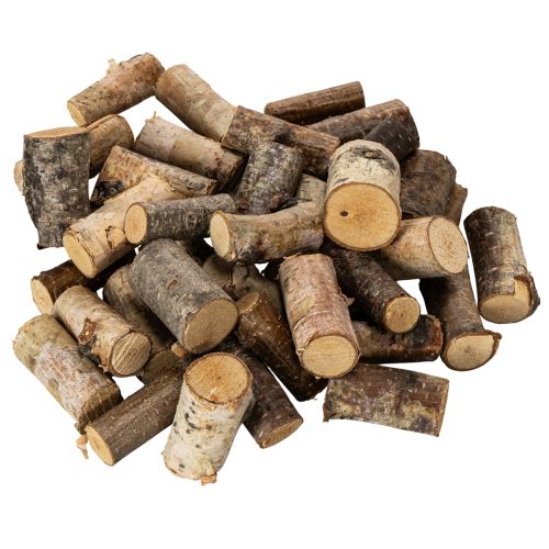 Piezas decorativas de madera de abedul con corteza para manualidades, 3 cm, 300 g