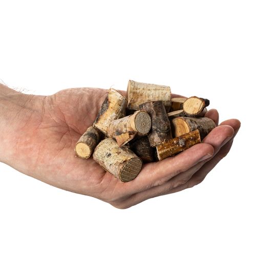 Piezas decorativas de madera de abedul con corteza para manualidades, 3 cm, 300 g | Floristik24.es