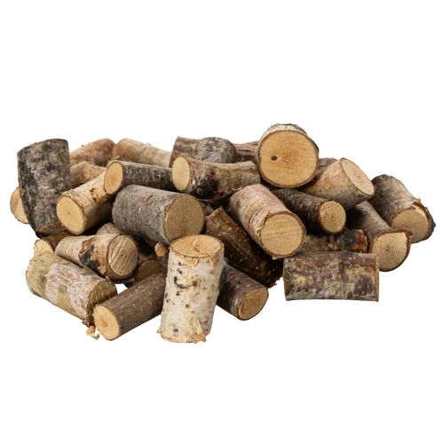 Piezas decorativas de madera de abedul con corteza para manualidades, 3 cm, 300 g | Floristik24.es