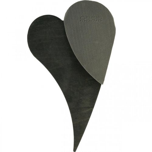 Artículo OASIS® Black Bioline® Corazón de Espuma Floral Negro H34cm 2 uds