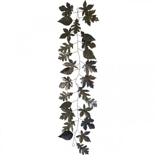 Artículo Decoración de pared guirnalda de metal hojas latón L100cm W27cm