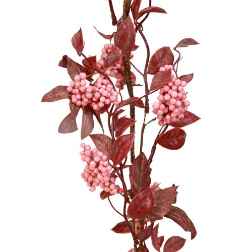 Artículo Guirnalda de hojas decoración otoñal percha decorativa en rosa 125cm