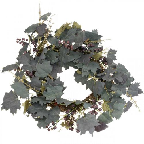 Artículo Corona decorativa de hojas de parra y uvas Corona otoñal de vides Ø60cm