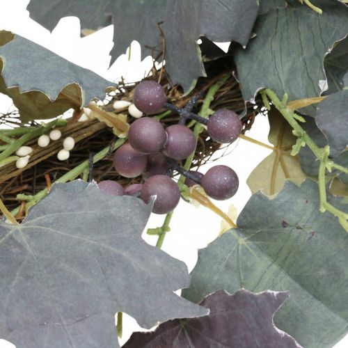 Artículo Corona decorativa de hojas de parra y uvas Corona otoñal de vides Ø60cm