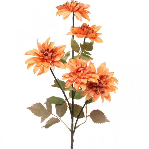 Dalia flor decorativa, decoración de otoño, flor de seda naranja 55cm Ø9 / 11cm