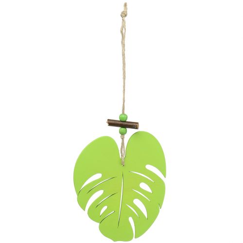 Floristik24 Decoración ventana hoja para colgar verde claro 14,5cm