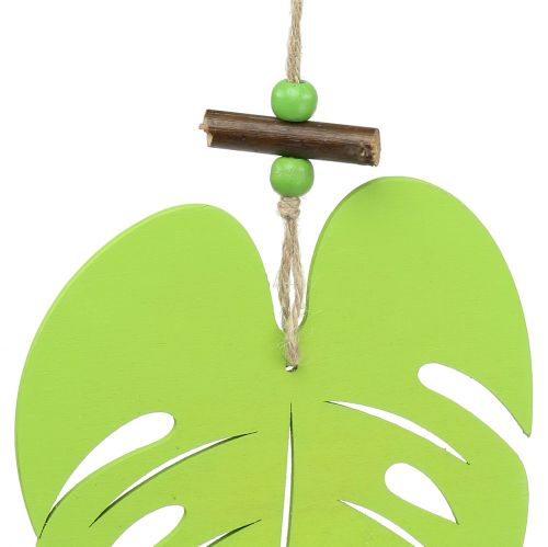 Artículo Decoración ventana hoja para colgar verde claro 14,5cm