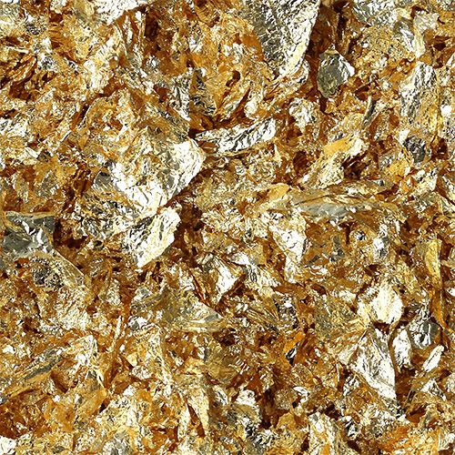 Floristik24 Hoja de copos de metal dorado 25g