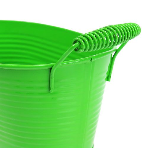 Floristik24 Cuenco de hojalata ovalado verde 20cm x 12cm x 9cm