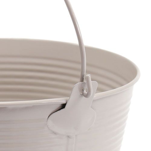 Floristik24 Cubo de hojalata con patrón de ranura Ø18cm H17.5cm