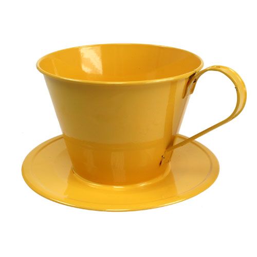 Floristik24 Taza deco amarilla Ø16cm H11cm