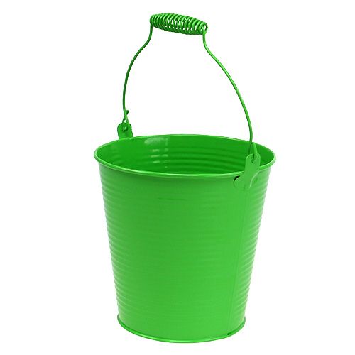 Floristik24 Cubo de hojalata puede verde Ø15cm H14.5cm