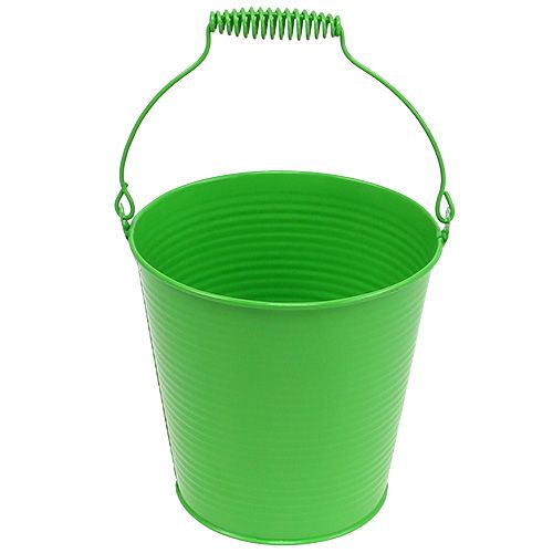 Floristik24 Cubo de hojalata puede verde Ø15cm H14.5cm