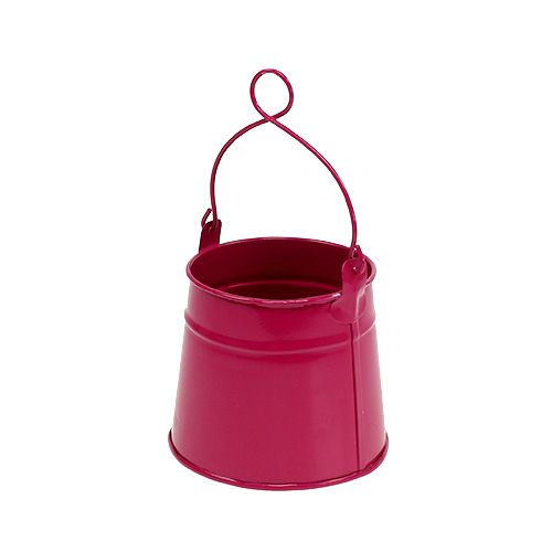 Floristik24 Cubo de hojalata rosa Ø9cm H9cm