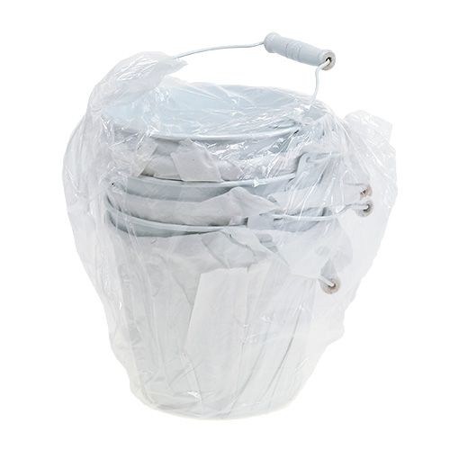 Artículo Cubo de hojalata blanco Ø14cm H12cm 6 piezas