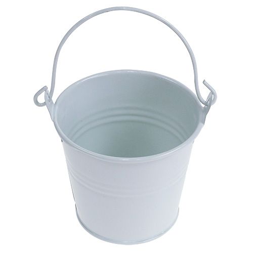 Floristik24 Cubo de hojalata blanco Ø8cm H7cm 12p