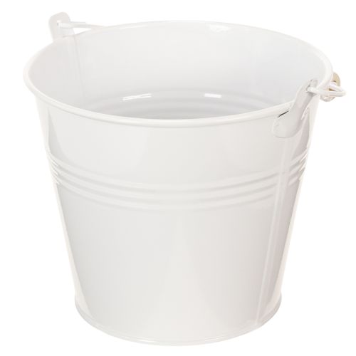 Cubos de hojalata blancos Ø14cm H12cm 6 unidades | Floristik24.es