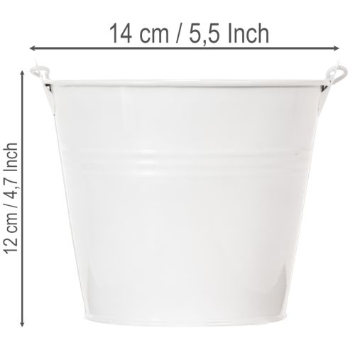 Cubos de hojalata blancos Ø14cm H12cm 6 unidades | Floristik24.es