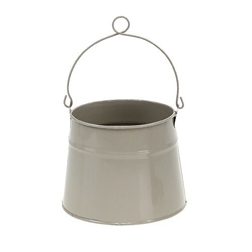 Floristik24 Cubo de hojalata Ø12cm H11.5cm barro