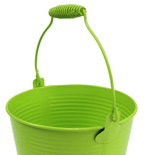 Floristik24 Cubo de hojalata verde manzana Ø15cm H14.5cm