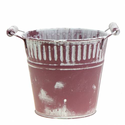 Artículo Cubo de hojalata violeta blanqueado Ø19cm H17cm 1 pieza