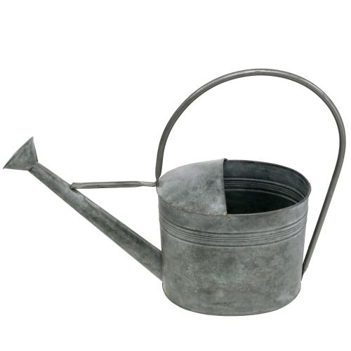 Floristik24 Regadera de lata Gris 23,5cm x 17,5cm H19cm