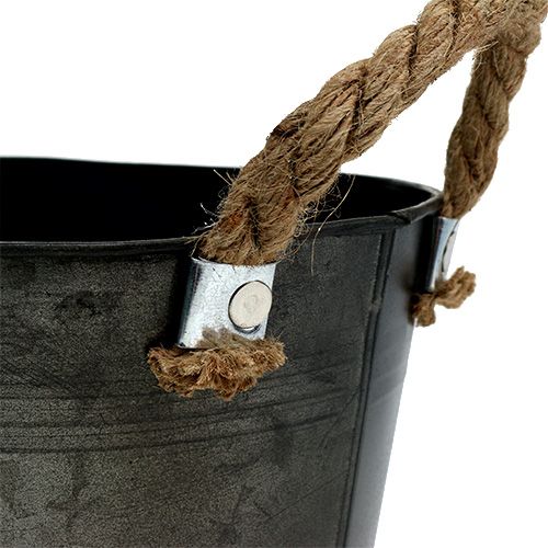 Floristik24 Cuenco de hojalata antiguo ovalado 31 x 20 cm H15 cm 2 piezas